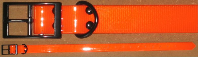 COLLARE ARANCIO FLUORESCENTE 100% TPU – LUNGHEZZA 60 CM – LARGHEZZA 2.5 CM – SPESSORE 3.0 MM