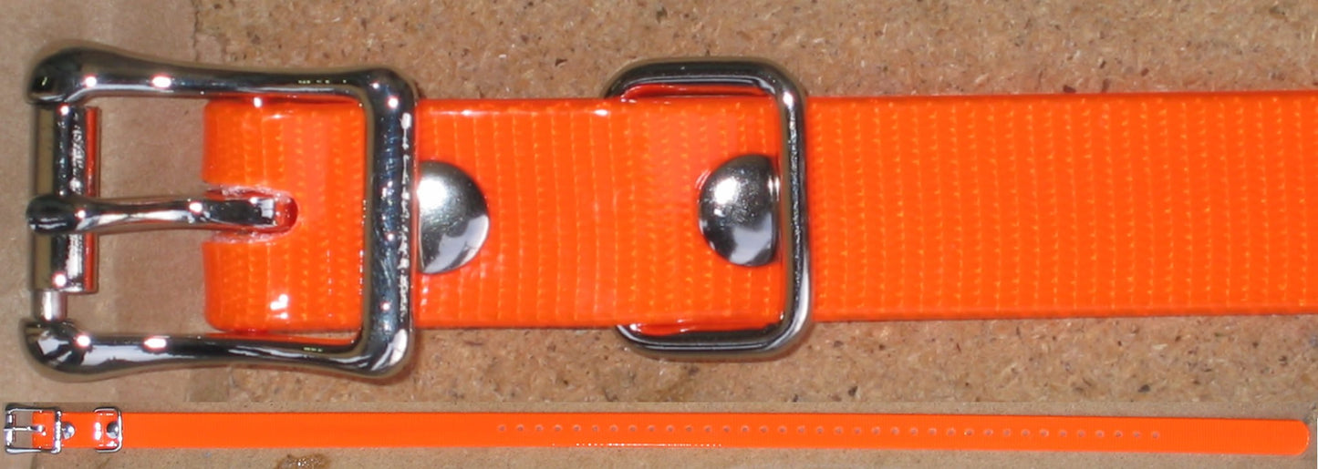 COLLARE ARANCIO FLUORESCENTE 100% TPU – LUNGHEZZA 71 CM – LARGHEZZA 1,9 CM – SPESSORE 2,0 MM