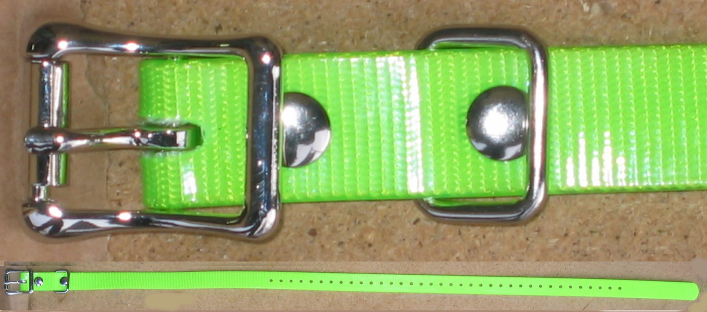 COLLARE VERDE FLUORESCENTE 100% TPU – LUNGHEZZA 71 CM – LARGHEZZA 1,9 CM – SPESSORE 2,0 MM