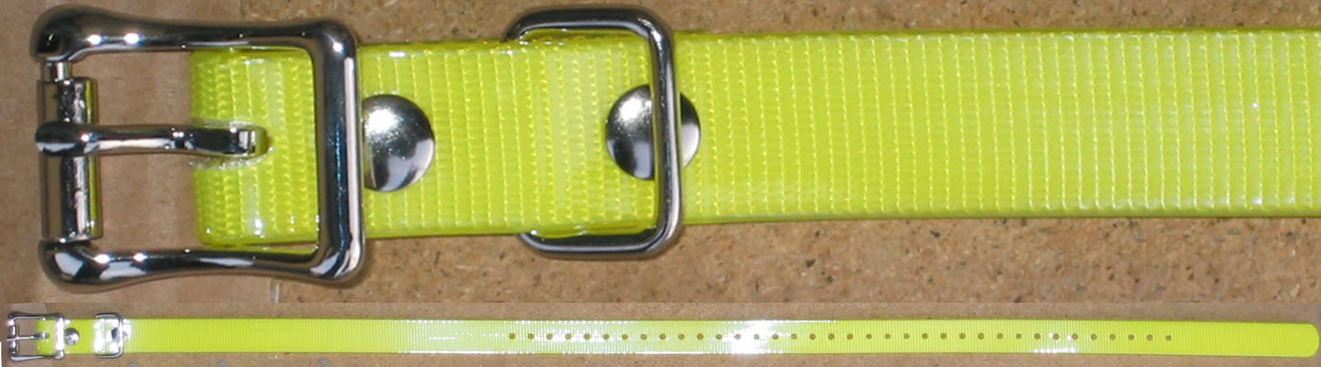 COLLARE GIALLO FLUORESCENTE 100% TPU – LUNGHEZZA 71 CM – LARGHEZZA 1,9 CM – SPESSORE 2,0 MM