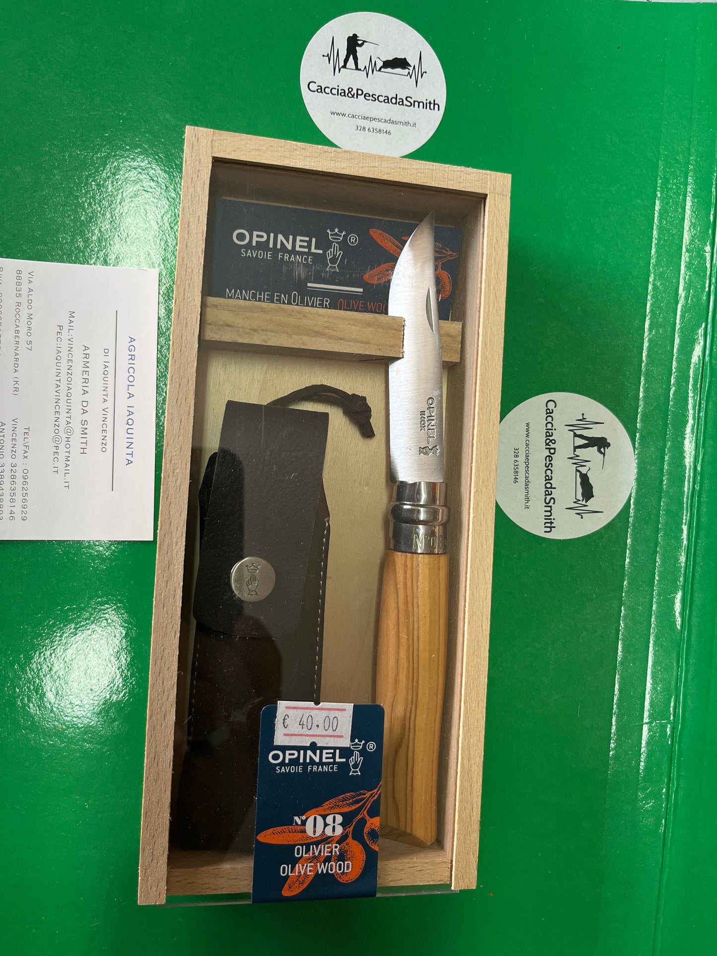 COLTELLO OPINEL 8VRI ULIVO SCAT.LEGNO