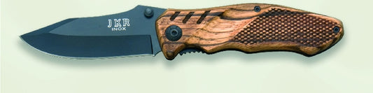 COLTELLO CON MANICO LEGNO LAMA BRUNITA 8,3 CM