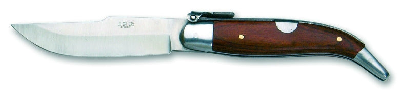 COLTELLO TASCABILE CON MANICO LEGNO TESTINA INOX LAMA 9 CM