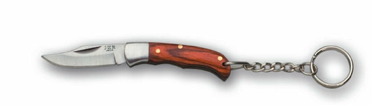 COLTELLO PORTACHIAVI CON MANICO IN LEGNO LAMA 4 CM