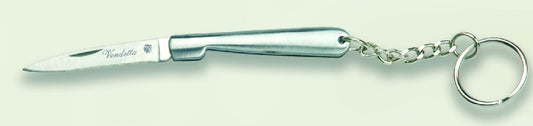 COLTELLO PORTACHIAVI CON MANICO INOX LAMA 4 CM