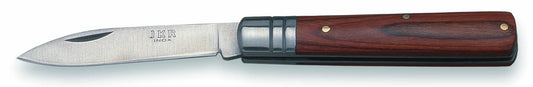 COLTELLO CON GHIERA INOX CON MANICO LEGNO ROSSO LAMA 7 CM