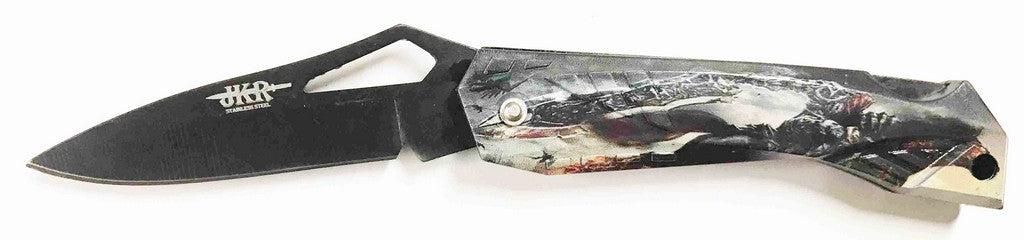 COLTELLO PIEGHEVOLE APERTURA MANUALE CON MANICO IN ABS LAMA 7,5 CM