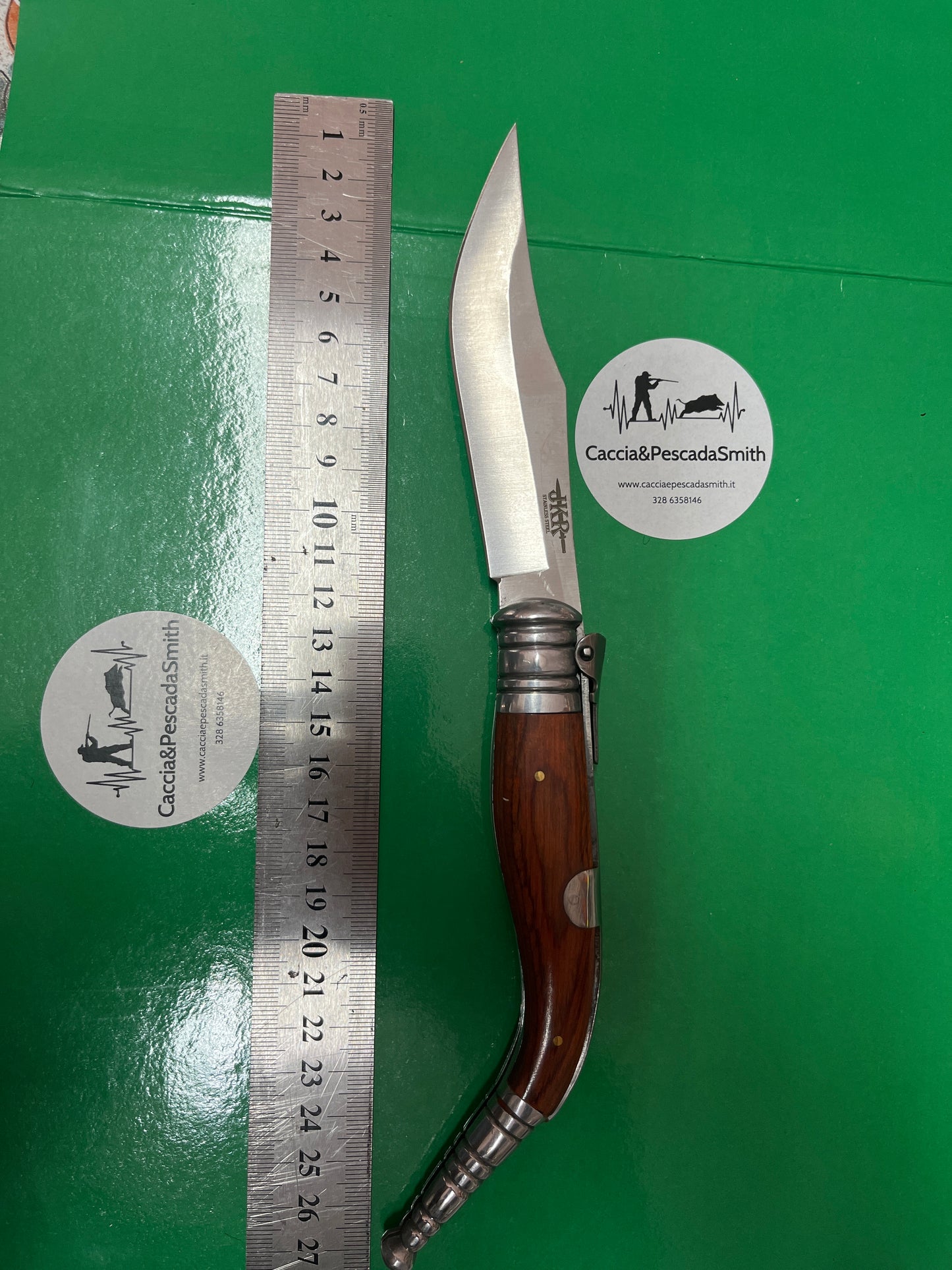 COLTELLO TASCABILE CON MANICO LEGNO TESTINA INOX LAMA 11,5 CM