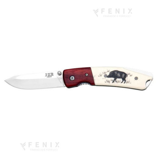 COLTELLO CON cinghiale SUL MANICO LAMA 7,5 CM