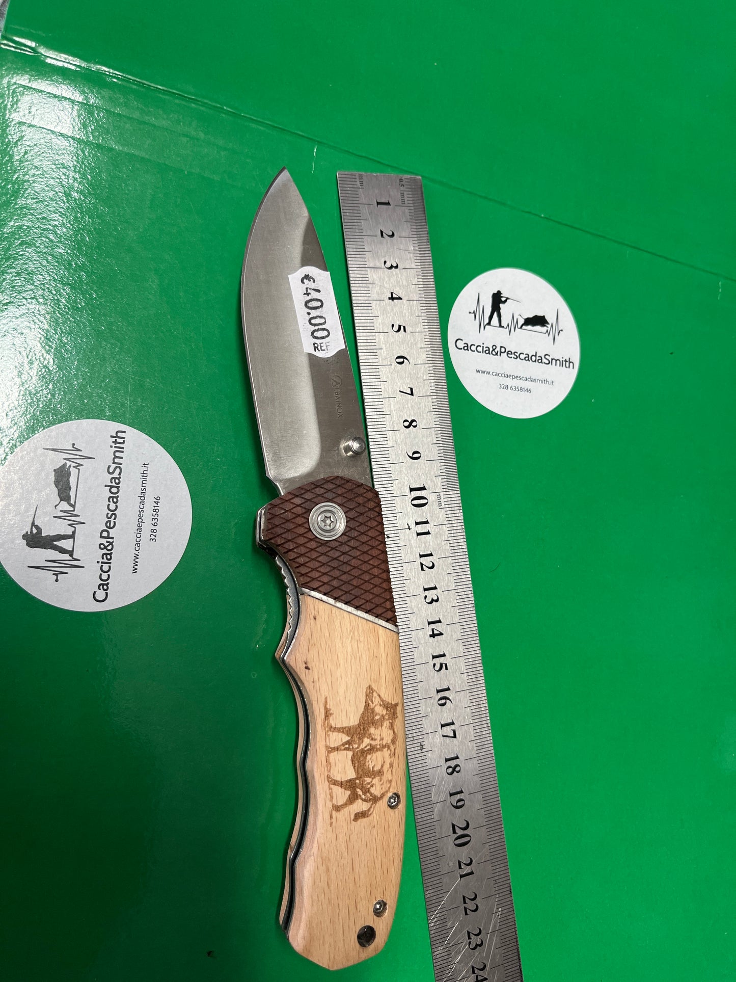 COLTELLO DISEGNO CINGHIALE LAMA CM 9