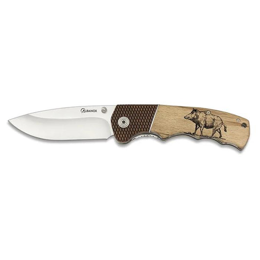 COLTELLO DISEGNO CINGHIALE LAMA CM 9
